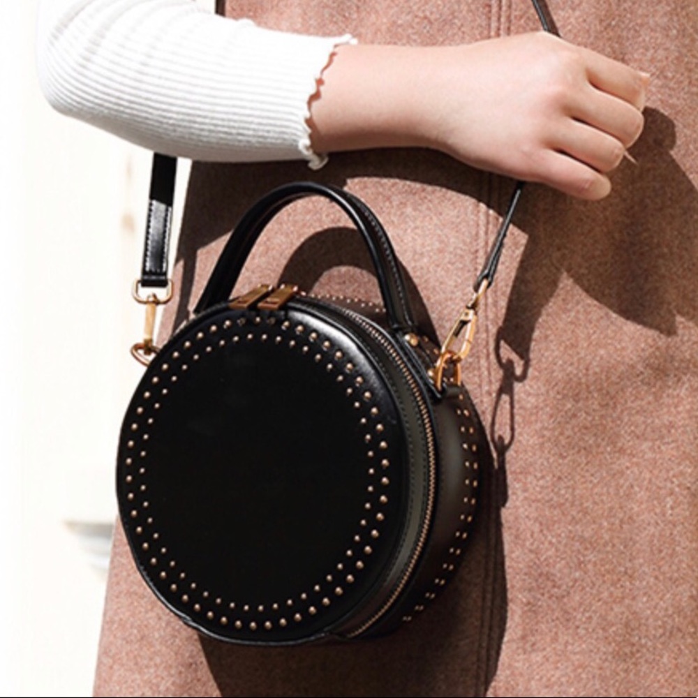 Small Round Luxury Leather Crossbody Bag